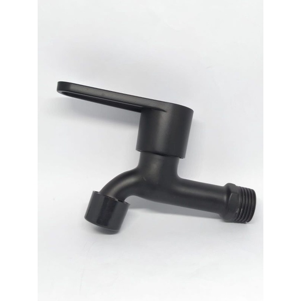 KERAN AIR TEMBOK TAMAN STAINLES HITAM BLACK - KRAN AIR TEMBOK FAUCET BLACK KAMAR MANDI