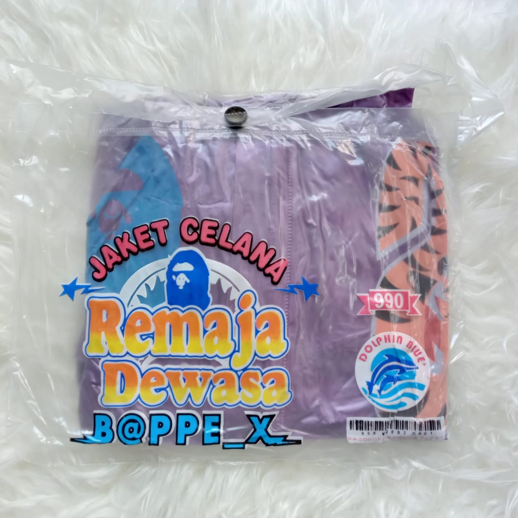 Jas Hujan Dolphin Dolpin 990 Remaja Dewasa/Jas Hujan Setelan Jaket Celana Remaja Dewasa Bappe_X Dolphin Blue 990/Setelan Jas Hujan Anak Remaja Dewasa Baju Jaket Celana/Jas Hujan Murah Premium/Mantel Hujan Dolphin 990 Remaja/Raincoat Rain Coat Dolphin 990