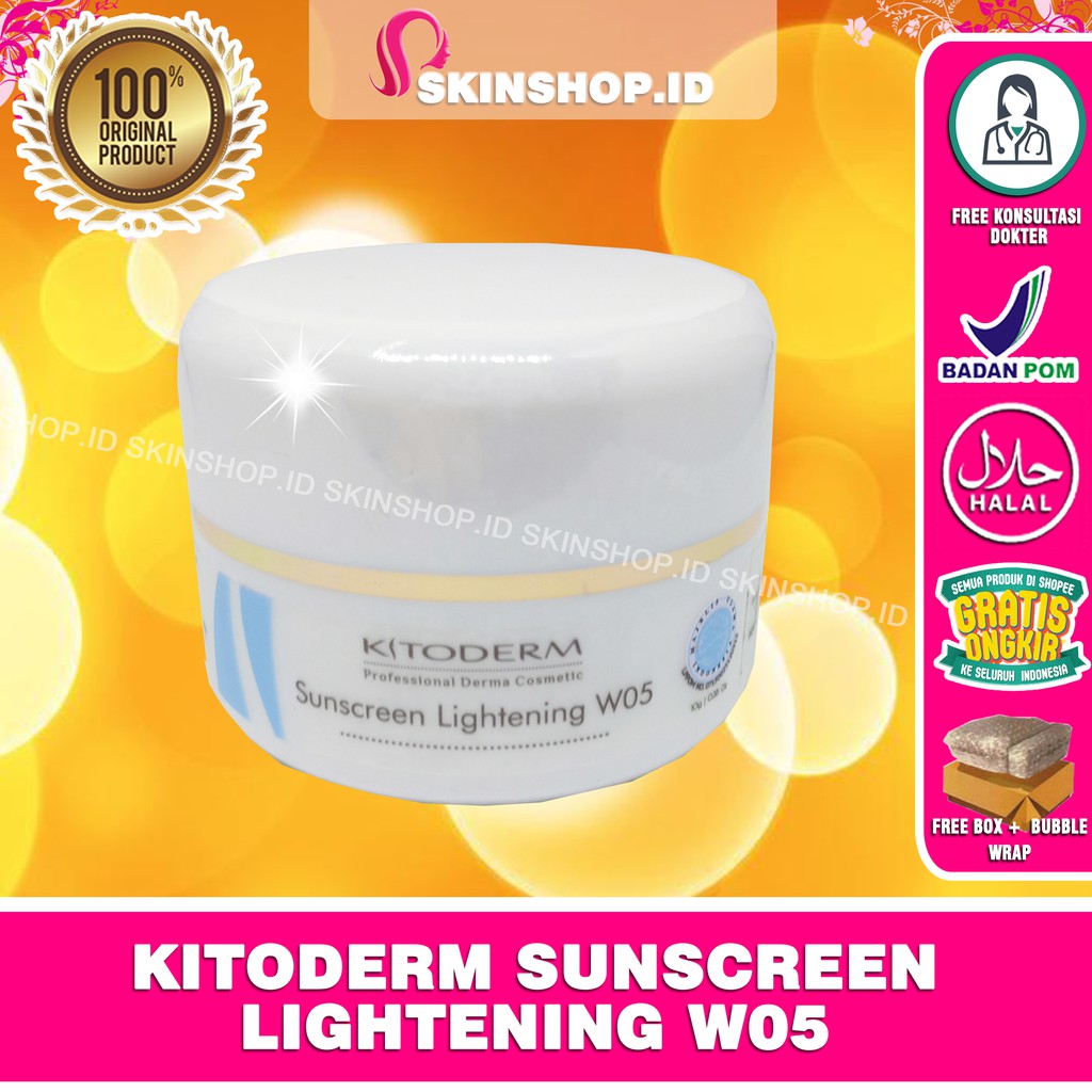 Kitoderm Sunscreen Lightening W05 10gr Cream Original / Krim Tabir Surya Pencerah SPF 50 BPOM