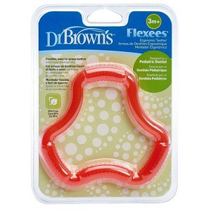 Dr Brown's Flexees Teether Mainan Gigitan Bayi Blue Red te100