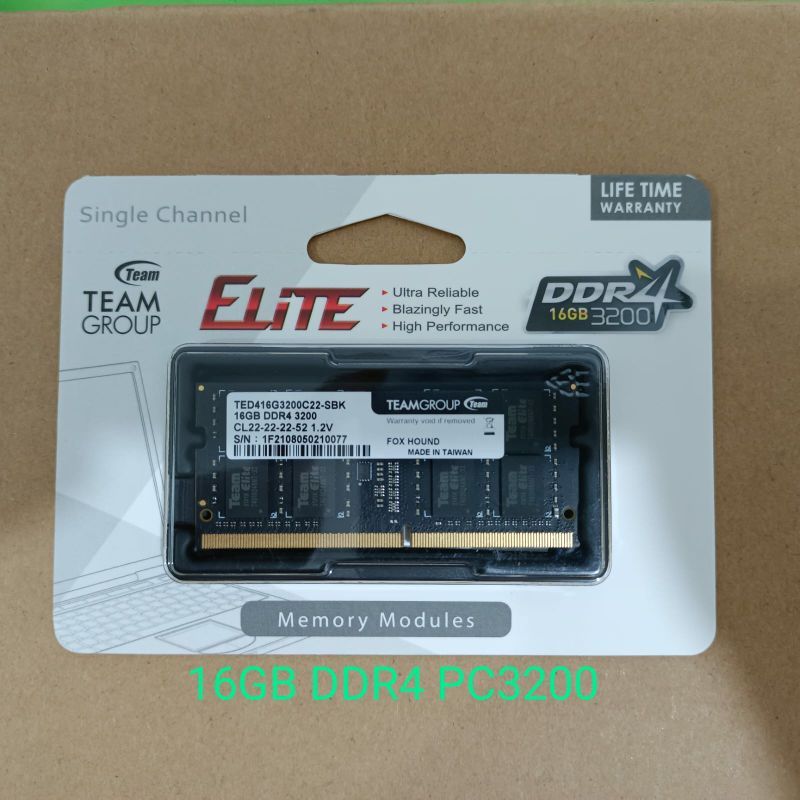 Ram Team Elite 16GB DDR4 3200Mhz - Sodimm 16GB DDR4 PC 25600