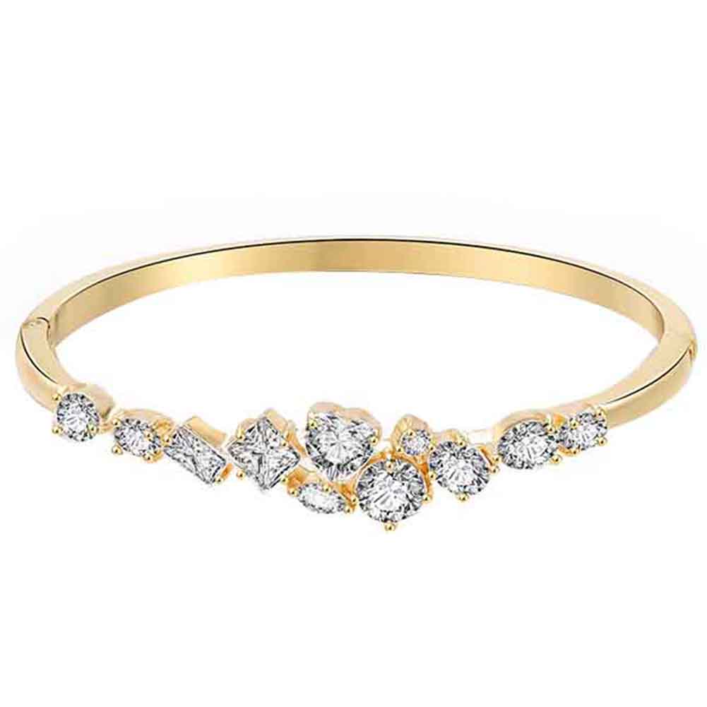 Hu Hu Hu Hu Hu Alat Bantu Pasang Kacamata♡ Gelang Bangle Wanita Hias Cubic Zirconia Untuk Pesta Pernikahan