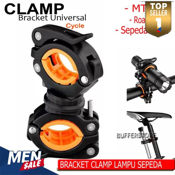 Bracket Clamp Universal Dudukan  Senter Sepeda  Lipat  MTB  