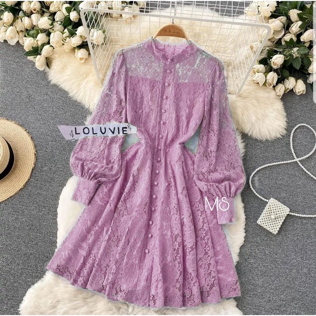 PCS DRESS LOLUVIE BRUKAT PAKAIAN FASHION WANITA MS ADA VIDEO REVIEW PRODUK