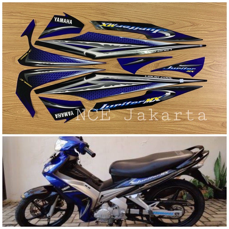 STIKER STRIPING JUPITER MX 135 2007 BIRU HITAM