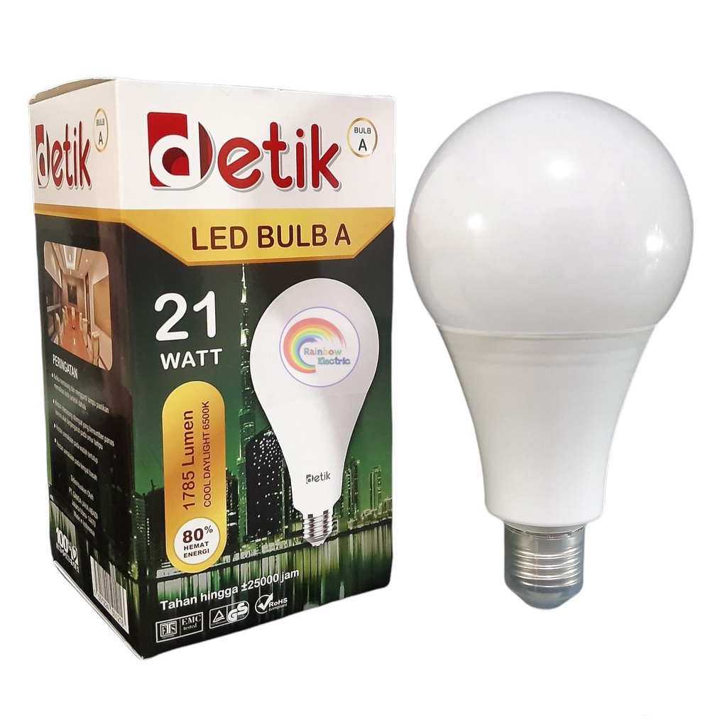 DETIK Lampu LED Bulb A 3 Watt, 5 Watt, 7 Watt, 9 Watt, 12 Watt, 15 Watt, 18 Watt, 21 Watt