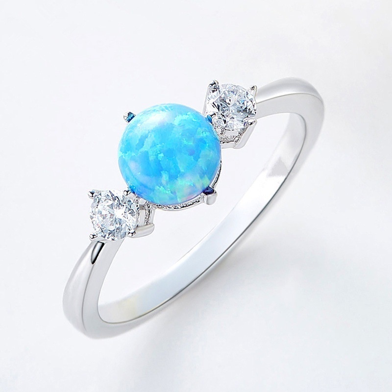 New Fashion Round Opal Diamond Ladies Ring