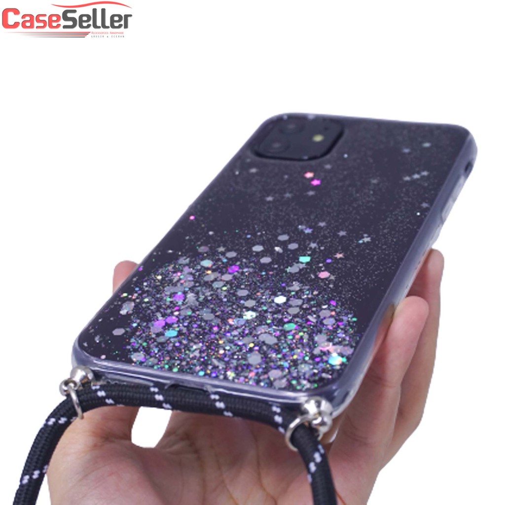 Case Iph 11 Pro 5.8 / iPh 11 6.1 CaseSeller  Case Clear Glitter Plus Tali Silicone Softcase Jelly Motif