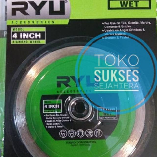 Ryu Single Layer / Pisau Gergaji Potong Mata Gergaji 4 inch Mata Pisau Keramik Diamond Wheel Wet 4&quot;