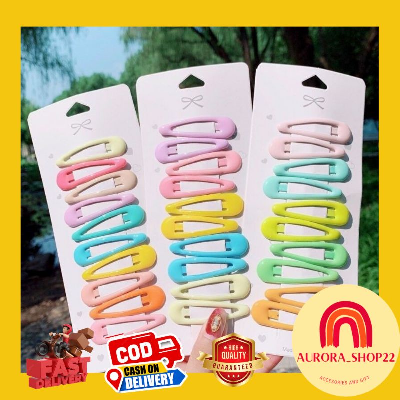 [COD] 1 set 10 pcs/ 50 pcs Jepit Clip Hairclip Korea / Jepit Tip Top Warna Warni / Jepit Lidi Jepit Rambut Korea