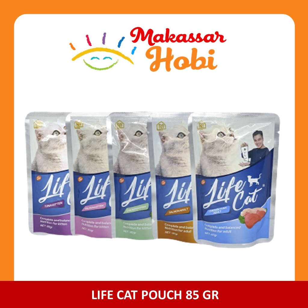 Life Cat Pouch 85gr Adult &amp; Kitten 85 gr Rasa Tuna Salmon Chicken Lifecat Makanan Basah Anak Kucing Dewasa Catfood Wet Cat Food Murah Sachet Sachetan