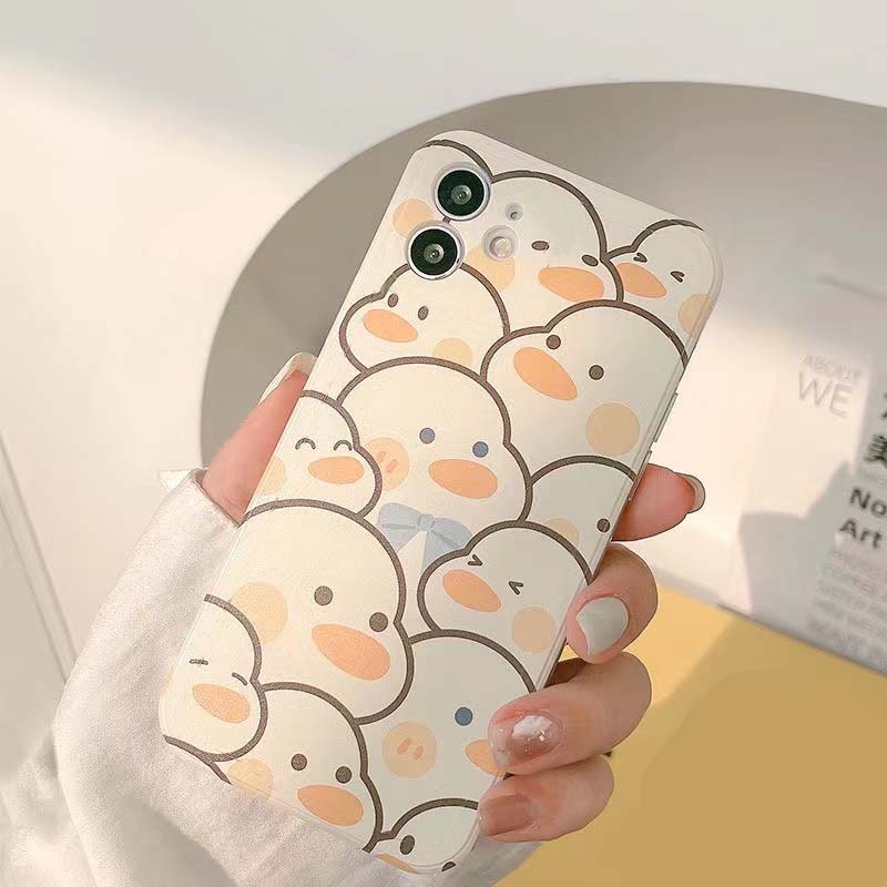 Soft Case Bahan Tpu Motif Kartun Bebek Untuk Iphone 11 12 Pro Max 6 6s 7 8 Plus Xs Max X Xr 14 Se 2020 2021 13 Pro Max