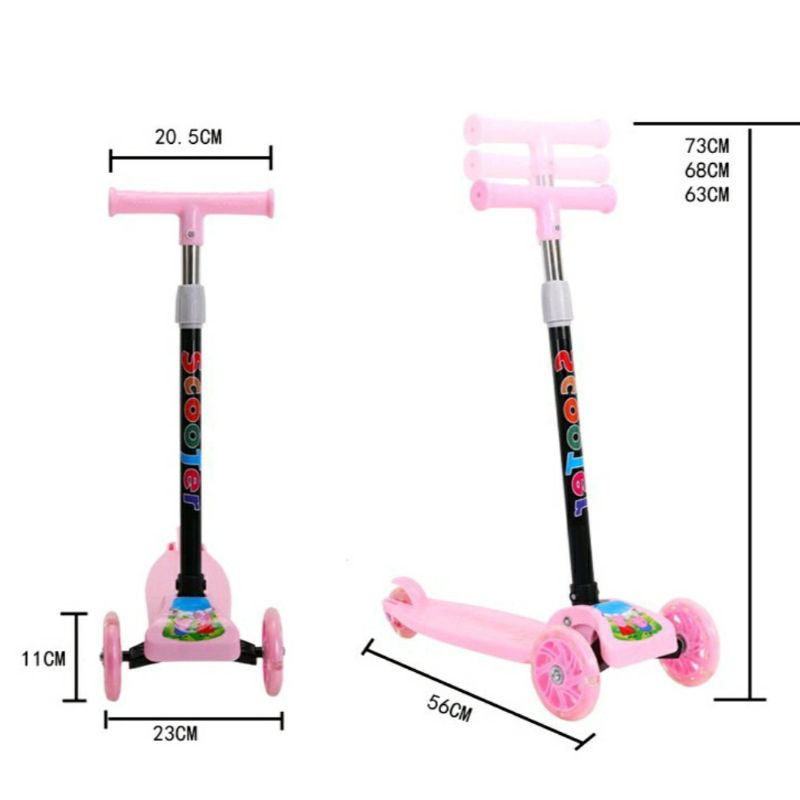 Scooter anak lampu 3 roda plastik