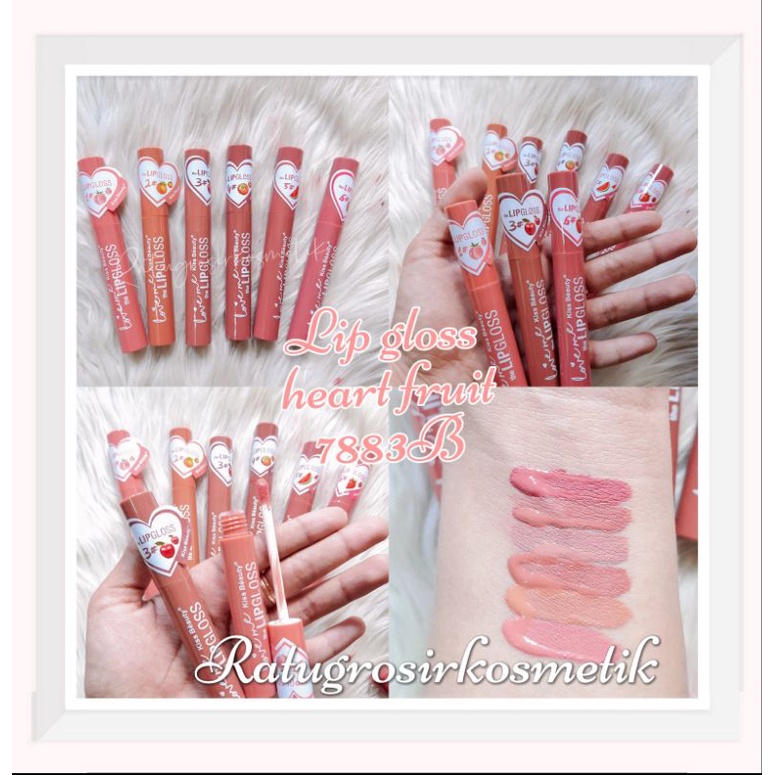 PROMO ECER!!!LIP GLOSS LOVE ME UNICORN COLOR/HEART FRUIT KISS BEAUTY NO.7883A/7883B