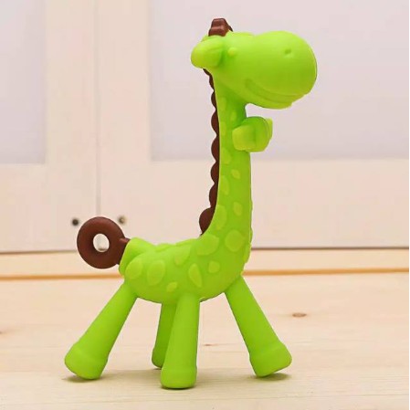 LYSASHOP - GIGITAN BAYI MAINAN TEETHER BENTUK JERAPAH BUAH - BUAHAN dan SIKAT GIGI PISANG-JERAPAH HIJAU No Ktk
