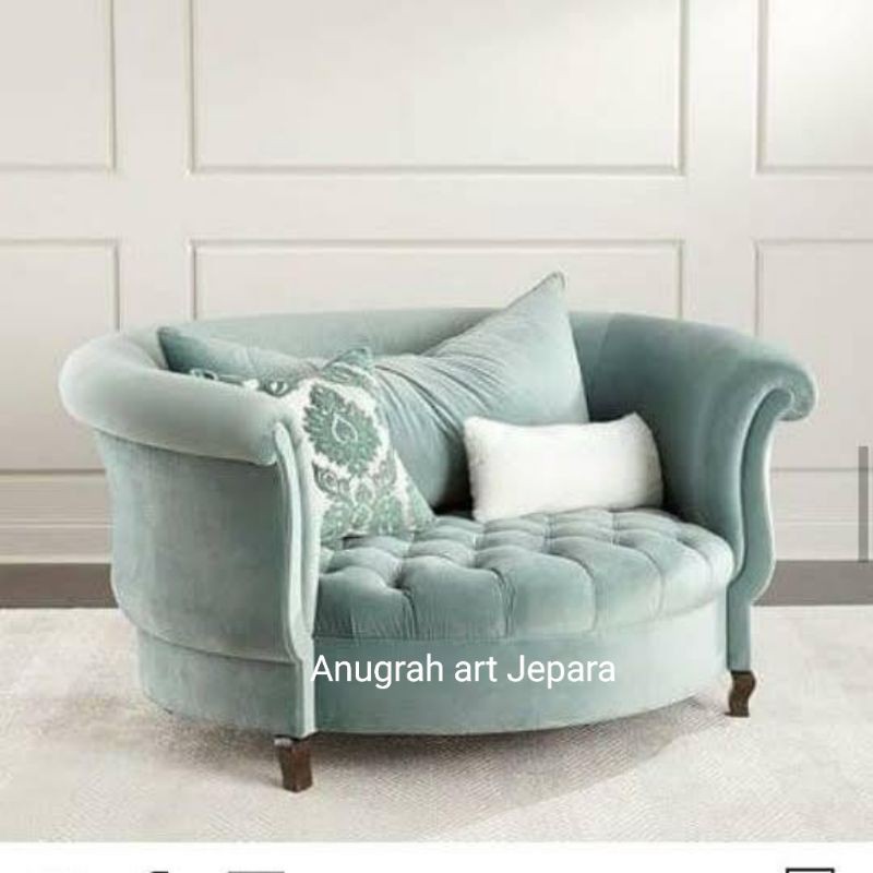 sofa  chesterfield single sofa cantik single mewah bludru premium velvet