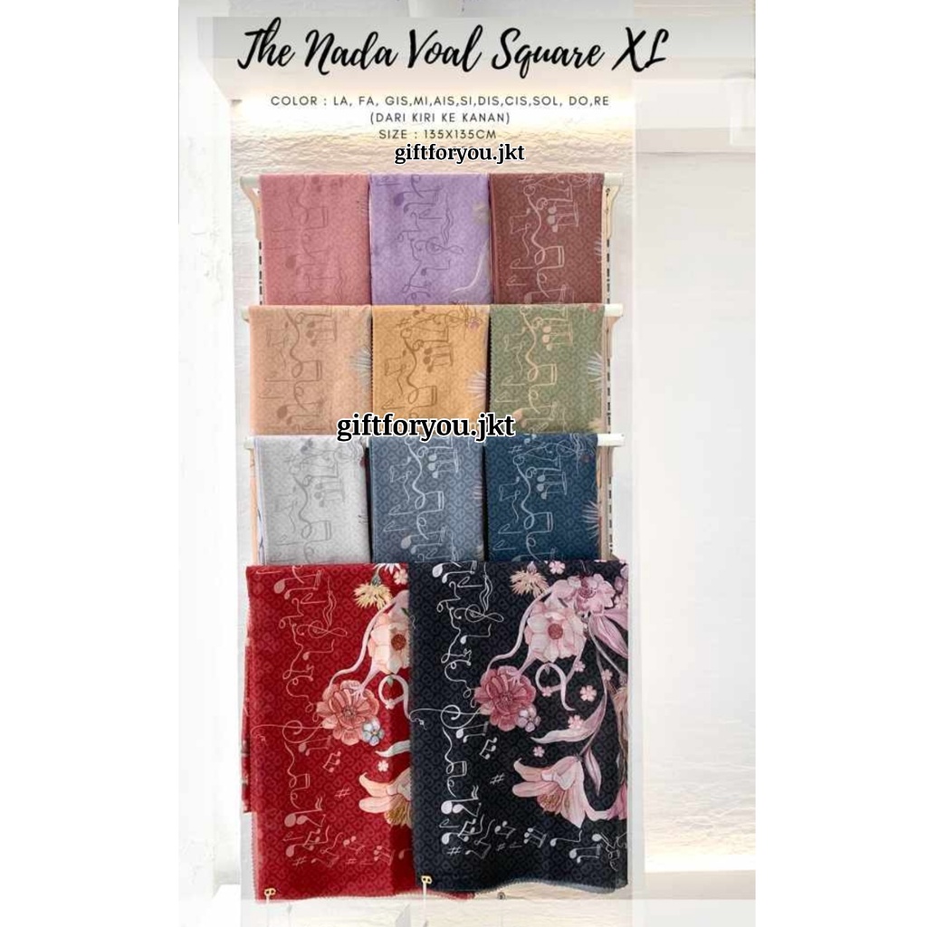 Hijab Buttonscarves The Nada Series Voal Satin Square Regular XL Shawl Original Kerudung Indah Nada