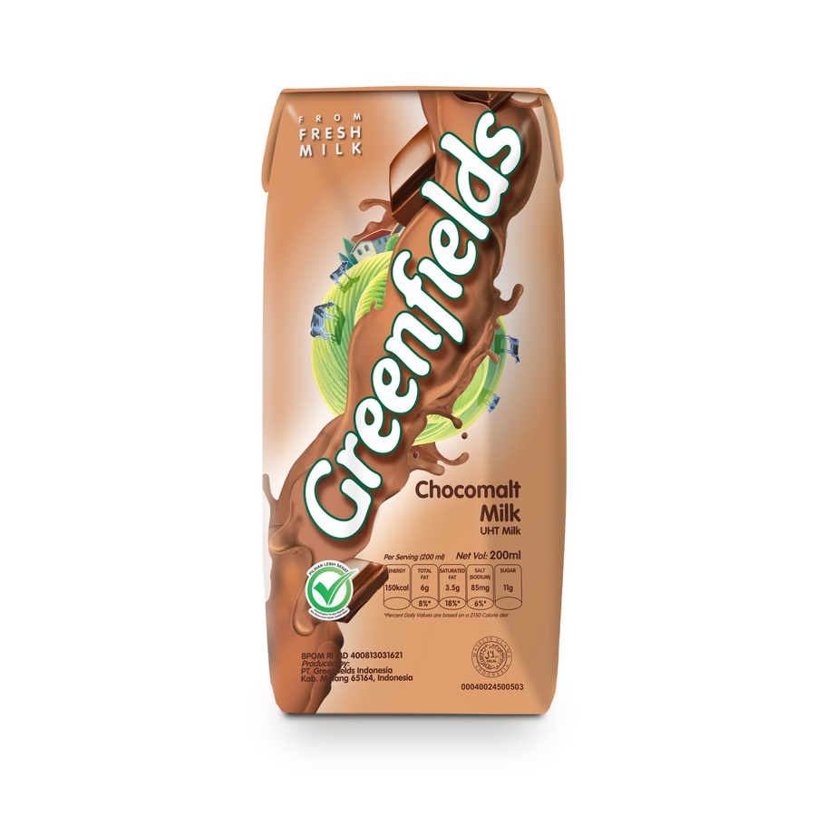 SUSU COKLAT UHT GREENFIELD CHOCOMALT MILK 200ML