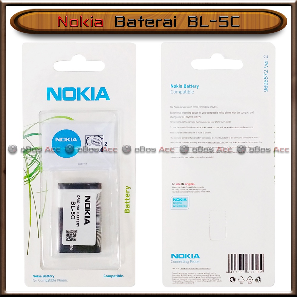 BL-5C Original Nokia LI-ION 1020mAh Batería Nokia Original 5130 Xpressmusic 6030 