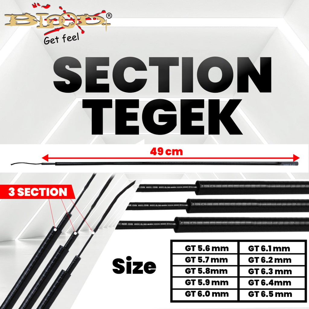 UJUNG TEGEK HIGH CARBON 3 SECTION TERAKHIR