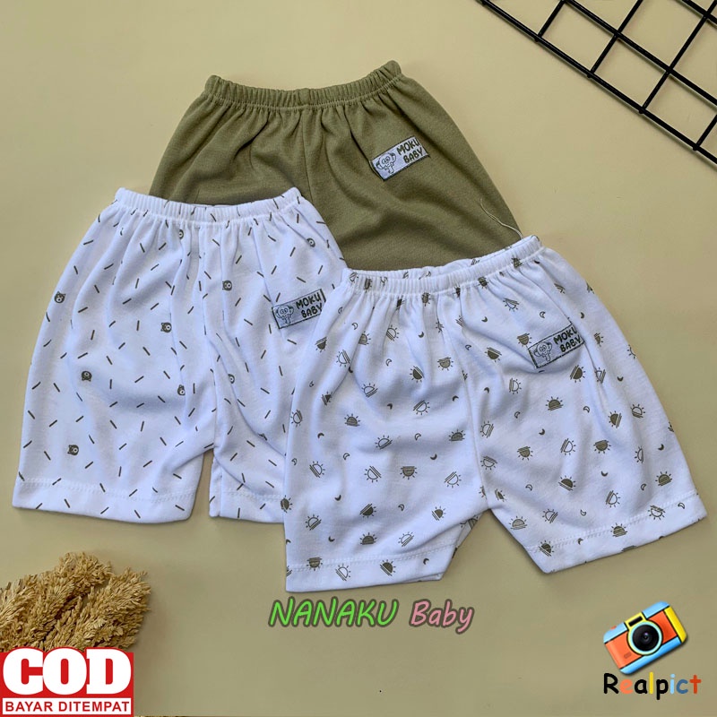 3 PCS Celana Bayi Baru Lahir Celana Pendek bayi Usia 0-3 Bulan Seri Army  - Anababy