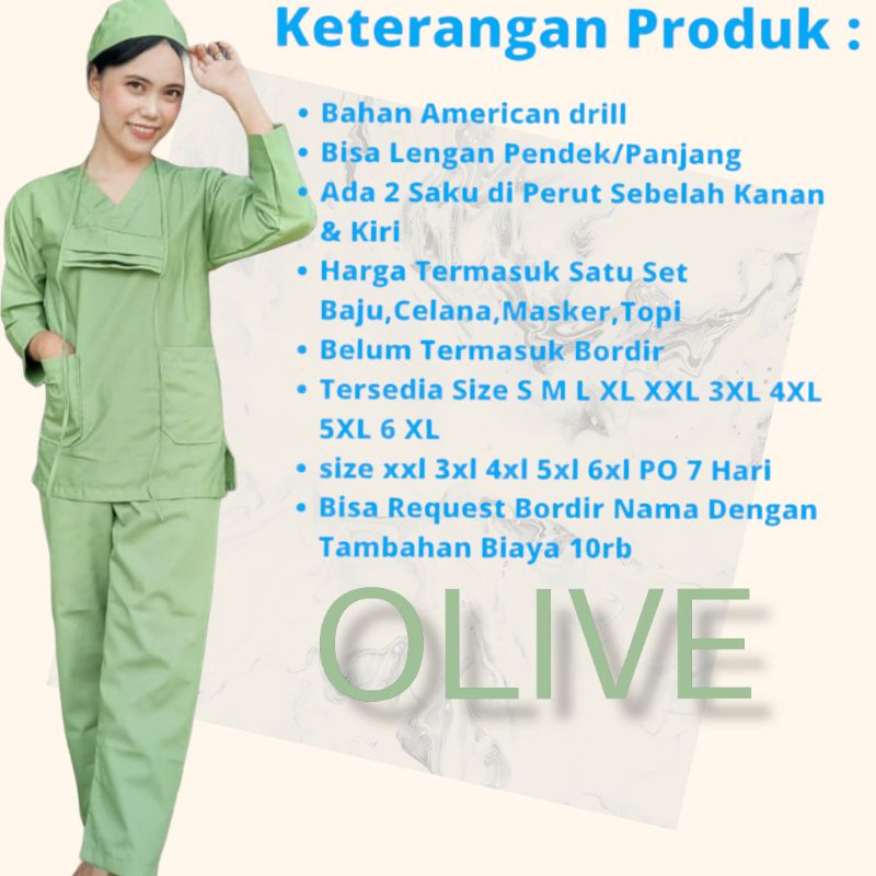 Seragam Medis Ok Special Warna Terracota Olive Baju Perawat Oka Pakaian Kerja Wanita Pria Onemed Len