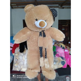 BONEKA TEDDY BEAR BERUANG SYAL JUMBO BESAR 1 METER CREAM ...