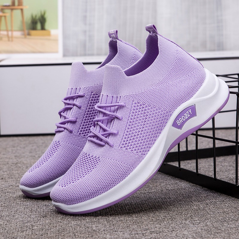 Brozzy Sepatu Wanita Original  D12 / D13 COD Gratis Ongkir Brozzy Import Sneakers Wanita Running Olahraga Senam cewek  Joging-LILAC D12