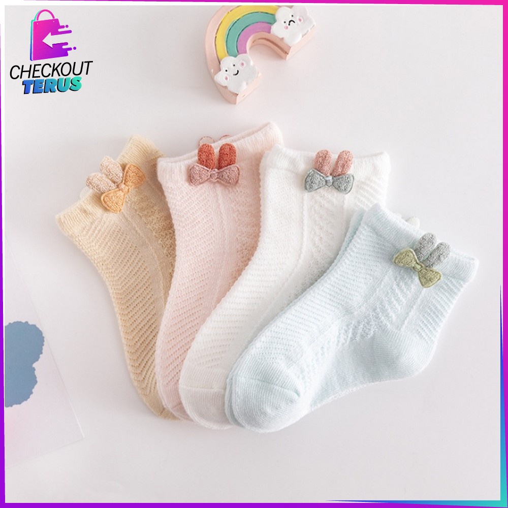 CT P214 Kaos Kaki Anak Balita Gemoy Motif Kelinci Bahan Katun Elastis Baby Socks Unisex  Anti Slip