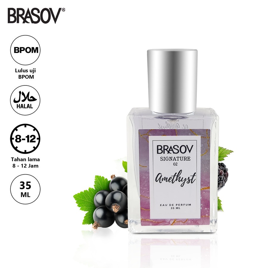 Parfum Brasov Wanita Amethyst 35ml Eau De Parfume Signature Parfum Spray Halal BPOM