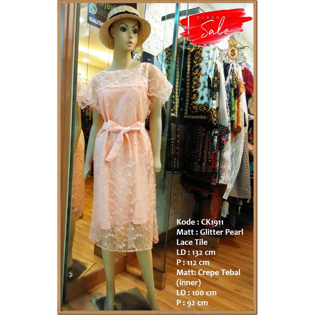 Dress Midi Pearl Glitter Brukat Tile Lace Import SALE fit XL CK1911