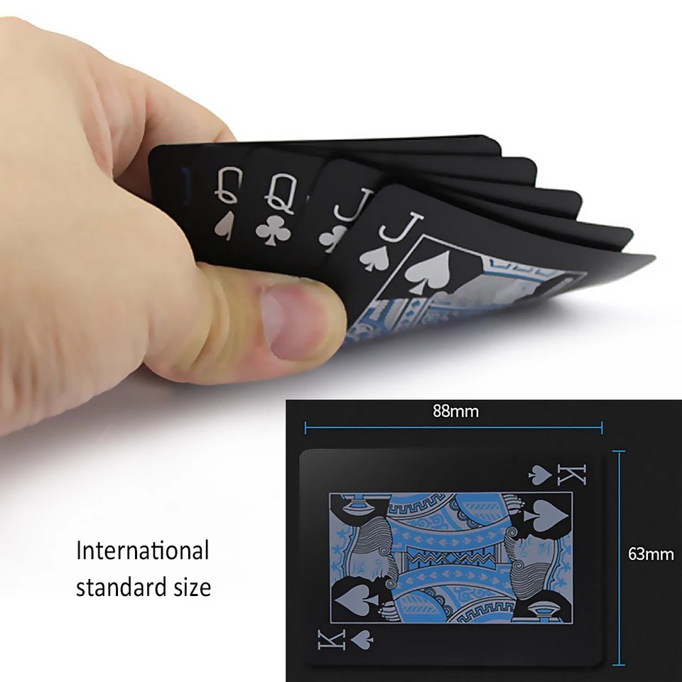 SHB Golden Kartu Remi Tahan Air Poker Warna Emas Washable Gold Black Waterproof Playing Card PVC Pla