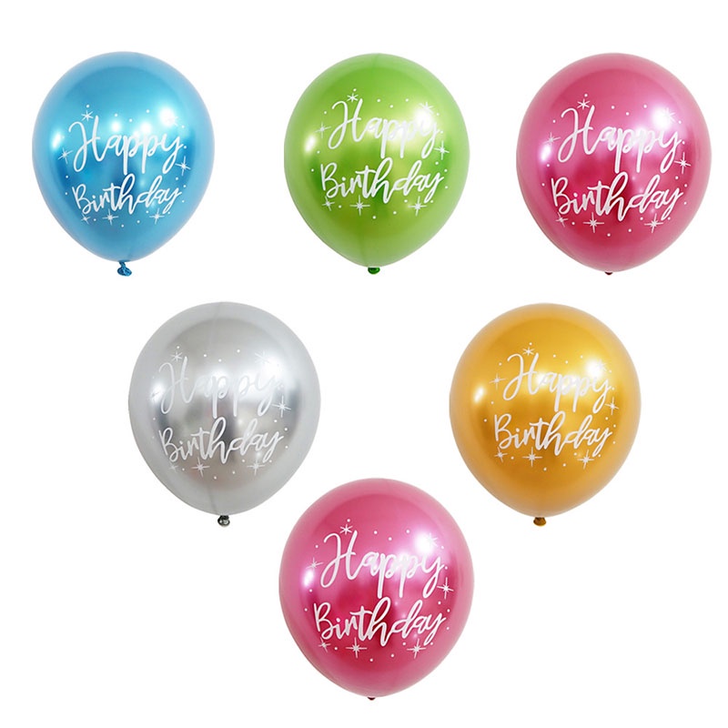 Balon Latex, Tulisan, Happy Birthday, 12inchi