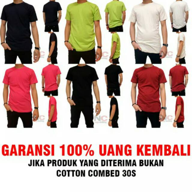 PROMO!! Murah Kaos Polos Kerah O Cotton Combed 30s TERLARIS