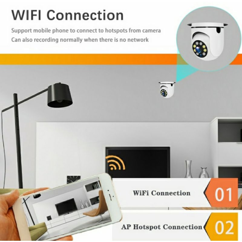 IP CAM KAMERA CCTV WIRELESS LAMPU 8MP PTZ SPEED DOME MINI WIFI SMART CAM