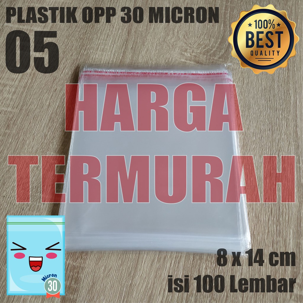 

PLASTIK OPP TEBAL 8 x 14 cm 30 Micron (0,5) PLASTIK KEMASAN / PLASTIK ROTI COKIES TERMURAH