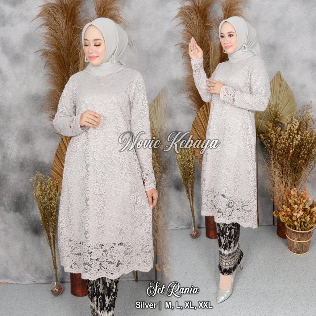 SET TUNIK BROKAT RANIA / SET TUNIK BRUKAT /SET TUNIK BROKAT PESTA