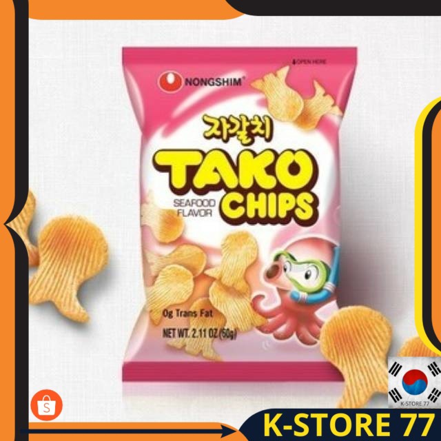 

SNACK KOREA HALAL/MAKANAN KOREA/MAKANAN KOREA RINGAN NONGSHIM TAKO CHIPS SNACK IMPORT TAKO SEAFOOD