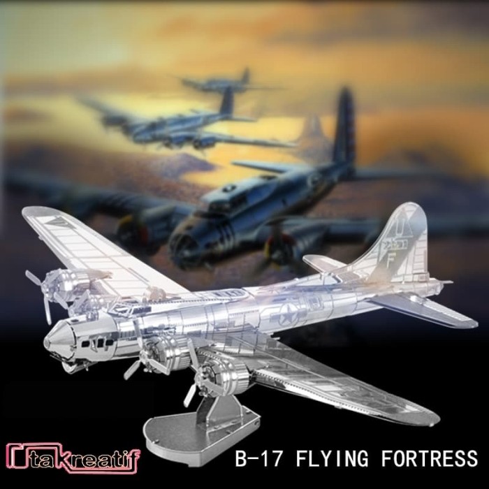 READY Puzzle 3D Metal Pesawat Bomber B-17 Wwii Diy Model Kit Pesawat Pembom BERKUALITAS