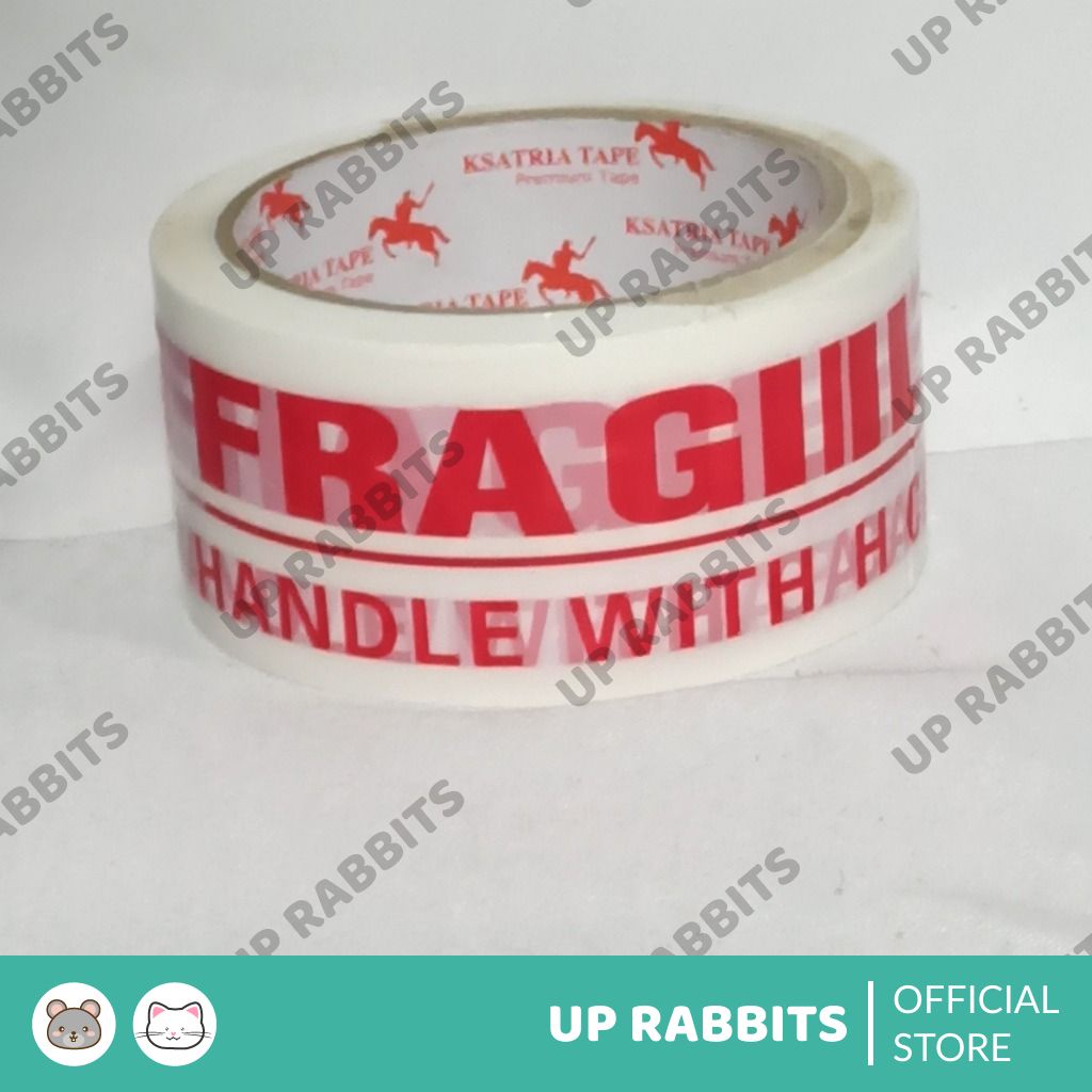 

lakban FRAGILE merah 50 yard dan putih 60 yard