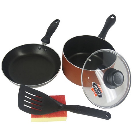 Maxim 5 Pcs Venice Set Panci Wajan Penggorengan Teflon Anti Lengket (Frypan 20 cm + Saucepan 18 cm)