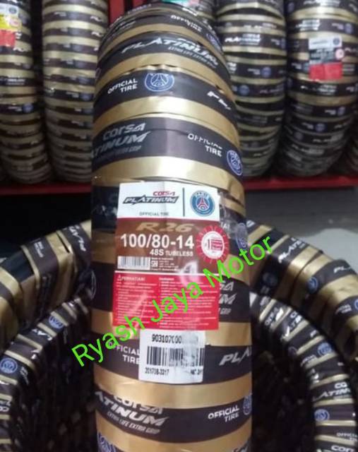 Paket ban tubeless Corsa platinum R26 90/80-14 &amp; 100/80-14 for lexi/vario 125/150/Beat/beat f1/esp