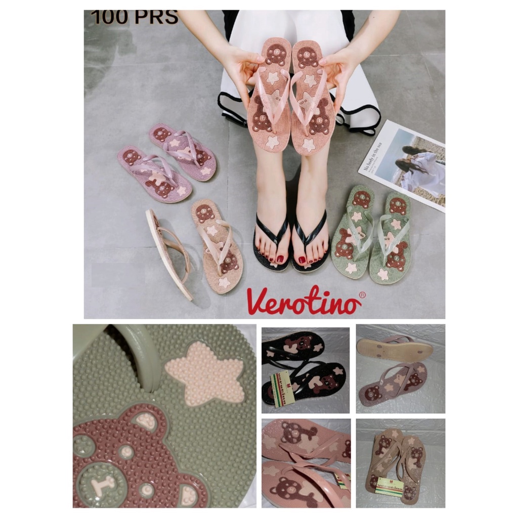 Sendal Jepit Karet Wanita Taplak Bermotif dengan Duri Sandal Verotino A732-9J
