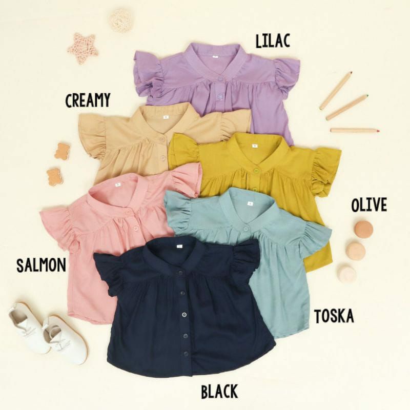 Curly blouse /atasan rayon anak perempuan