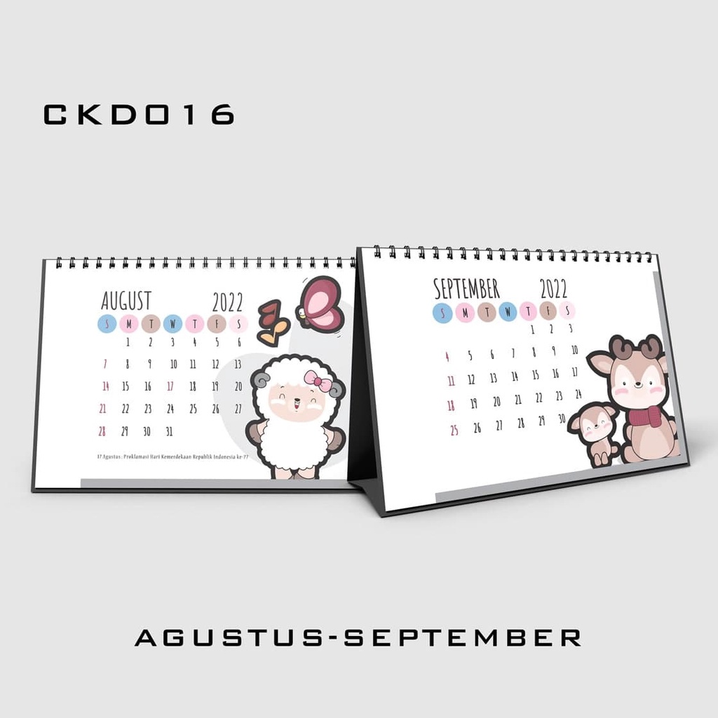 

kalender meja duduk 2022 kalender bulanan karakter kartun lucu cute animal