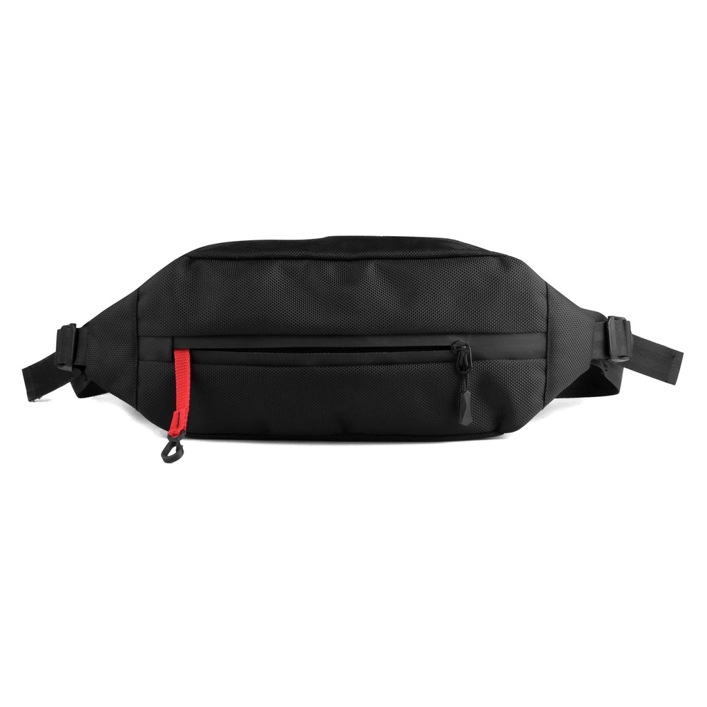 ANT PROJECT - Waistbag Pria APOLLO Full Black - Tas Slempang - Water Ressistant