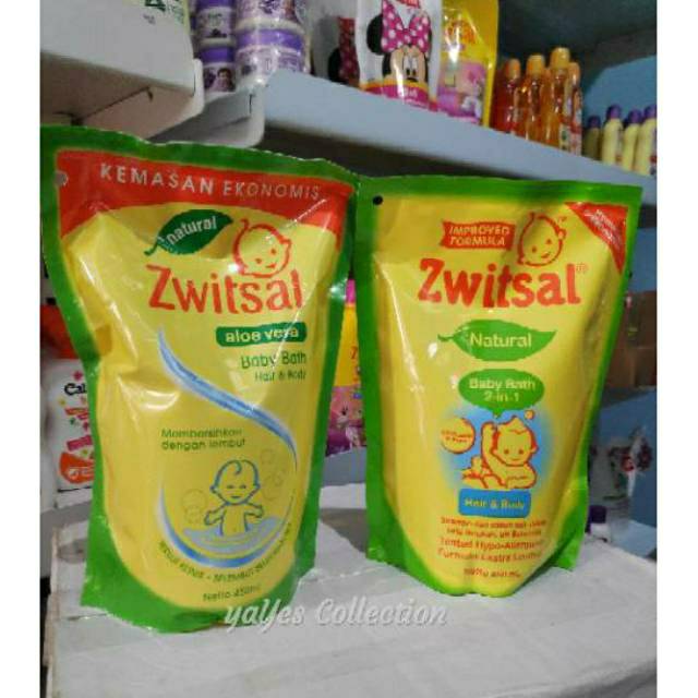 Zwitsal 450 ml refill baby bath hair and body sabun cair bayi aloe vera lidah buaya switsal