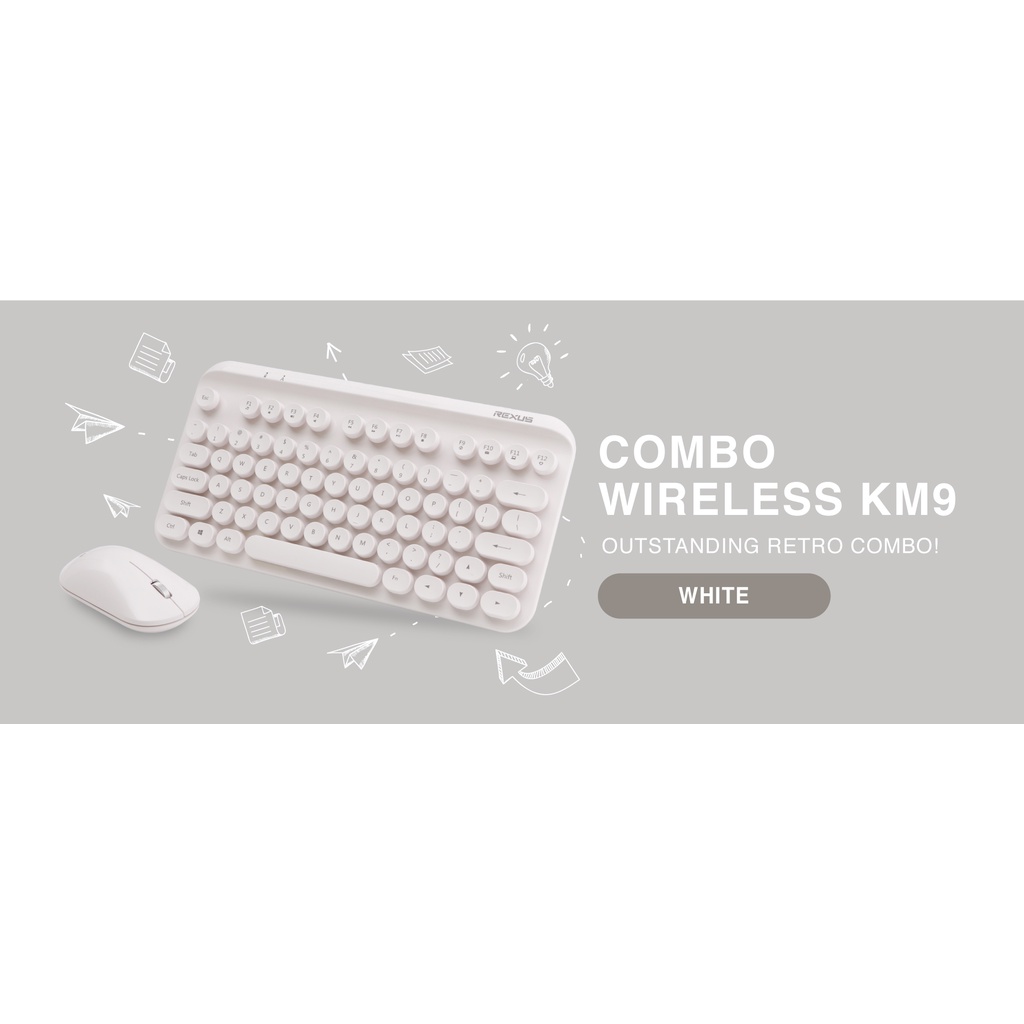 REXUS KEYBOARD MOUSE WIRELESS KM9 COMBO