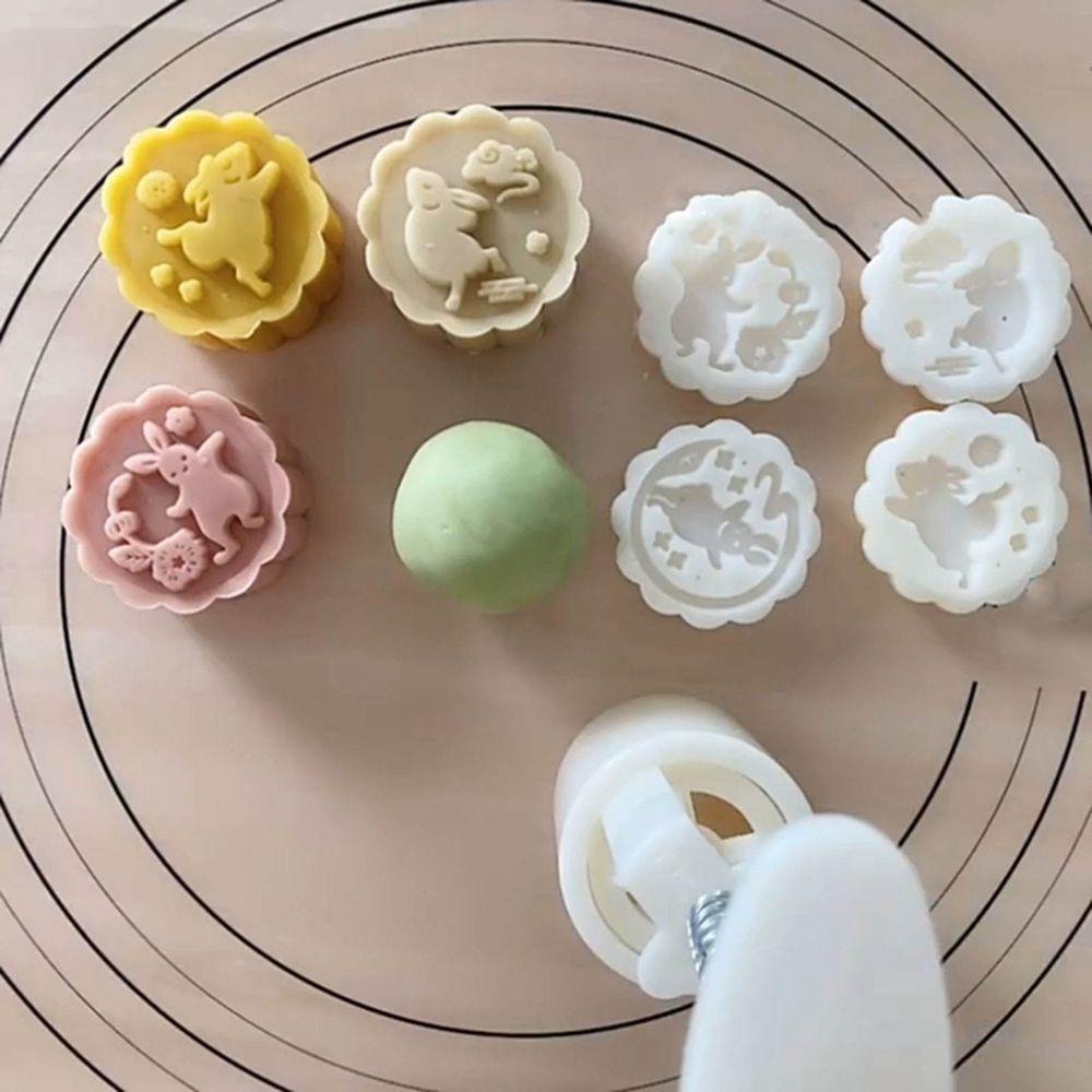 【 ELEGANT 】 Cetakan Mooncake Lucu Mudah Dibentuk 3D Pesta Kacang Hijau Kue Kering Pastry Aksesoris Cookie Die