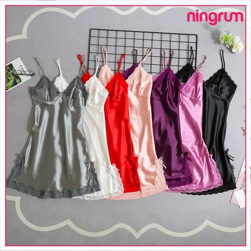 Ningrum Pakaian Dalam Wanita Lingerie Sexy Lace mesh babydoll baju tidur seksi mini - 4025